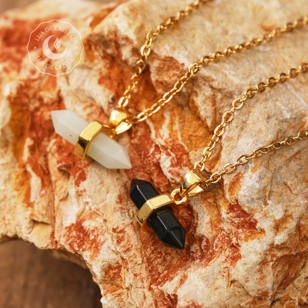 Coleção "Geometria Sagrada" - Colar Delicado Banhado a Ouro 18k com cristal