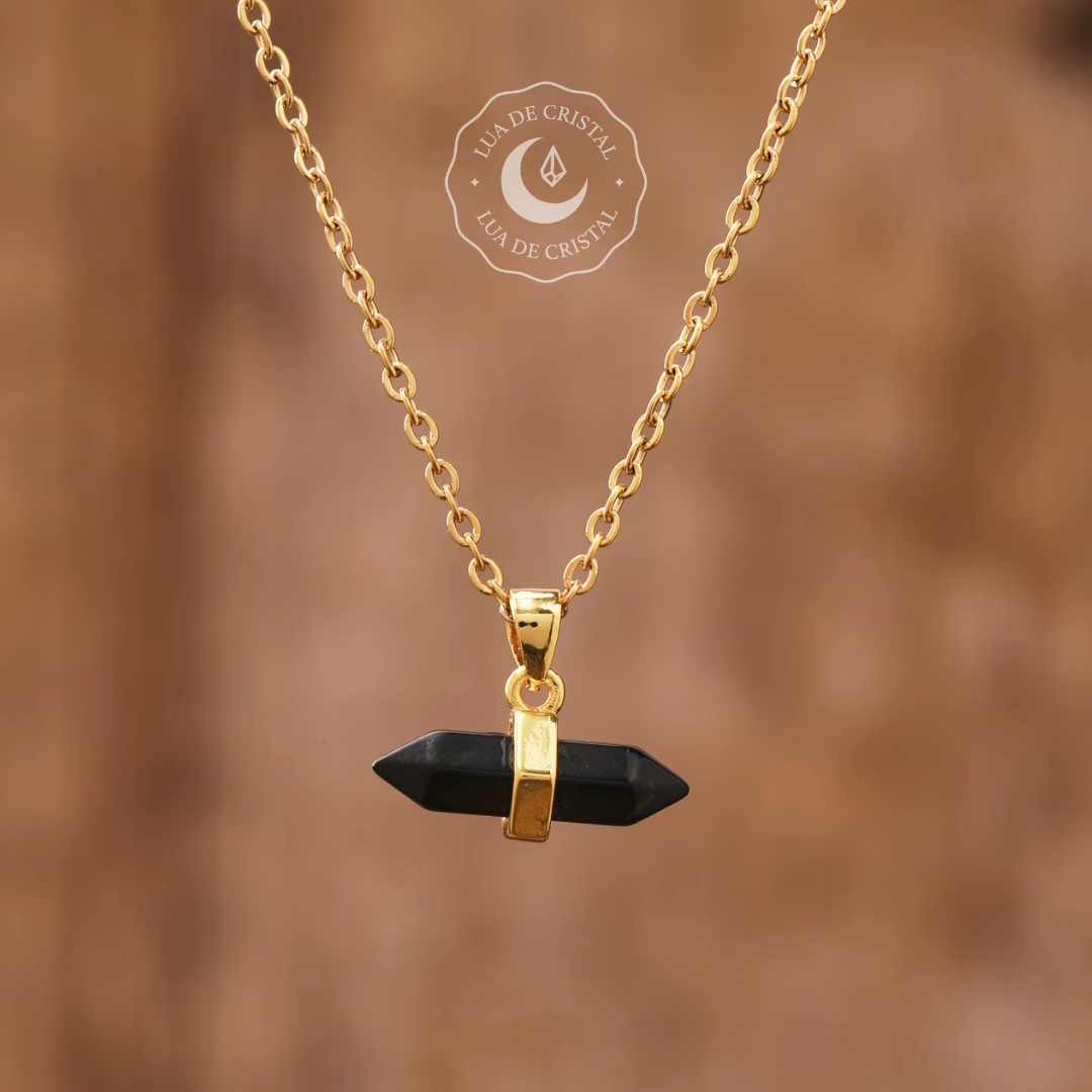 Coleção "Geometria Sagrada" - Colar Delicado Banhado a Ouro 18k com cristal
