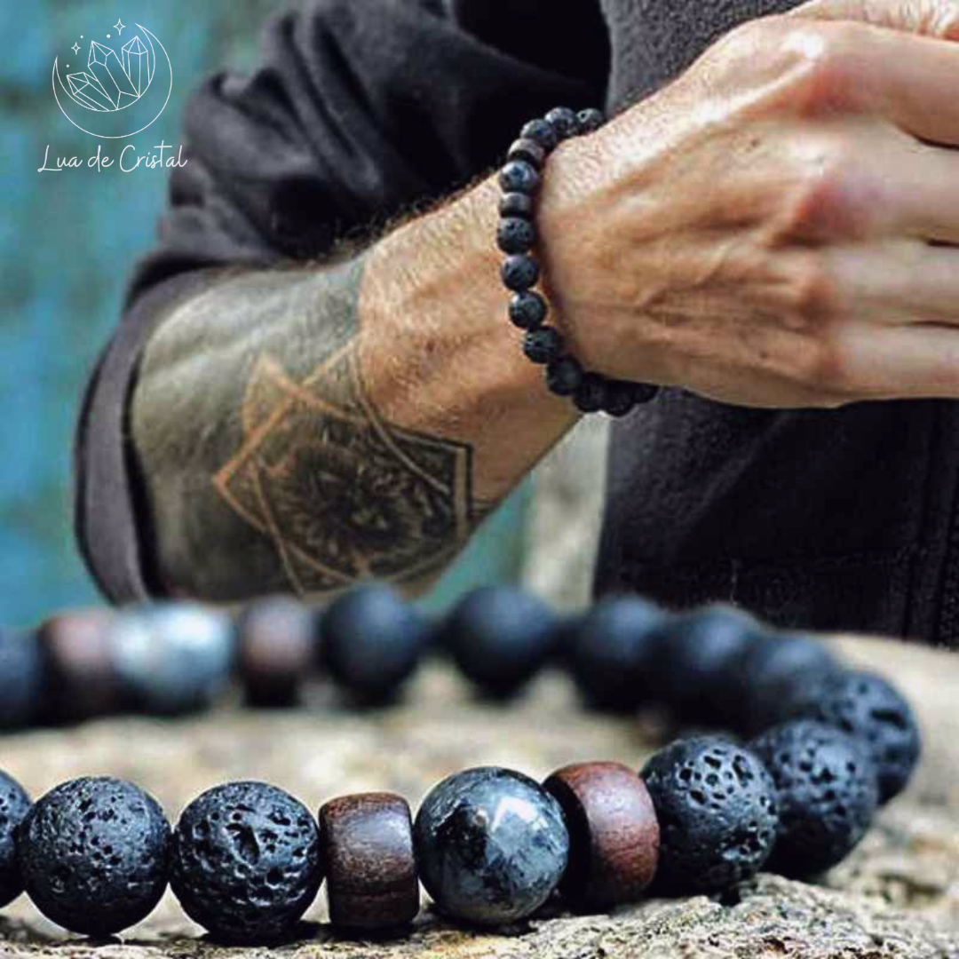 Pulseira Essência da Terra de Pedra Vulcânica - Proteção Energética e Espiritual - Pack Promocional 3 por 17€