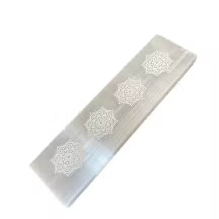 Placa de Carregamento de Selenite com Mandalas - 15cm