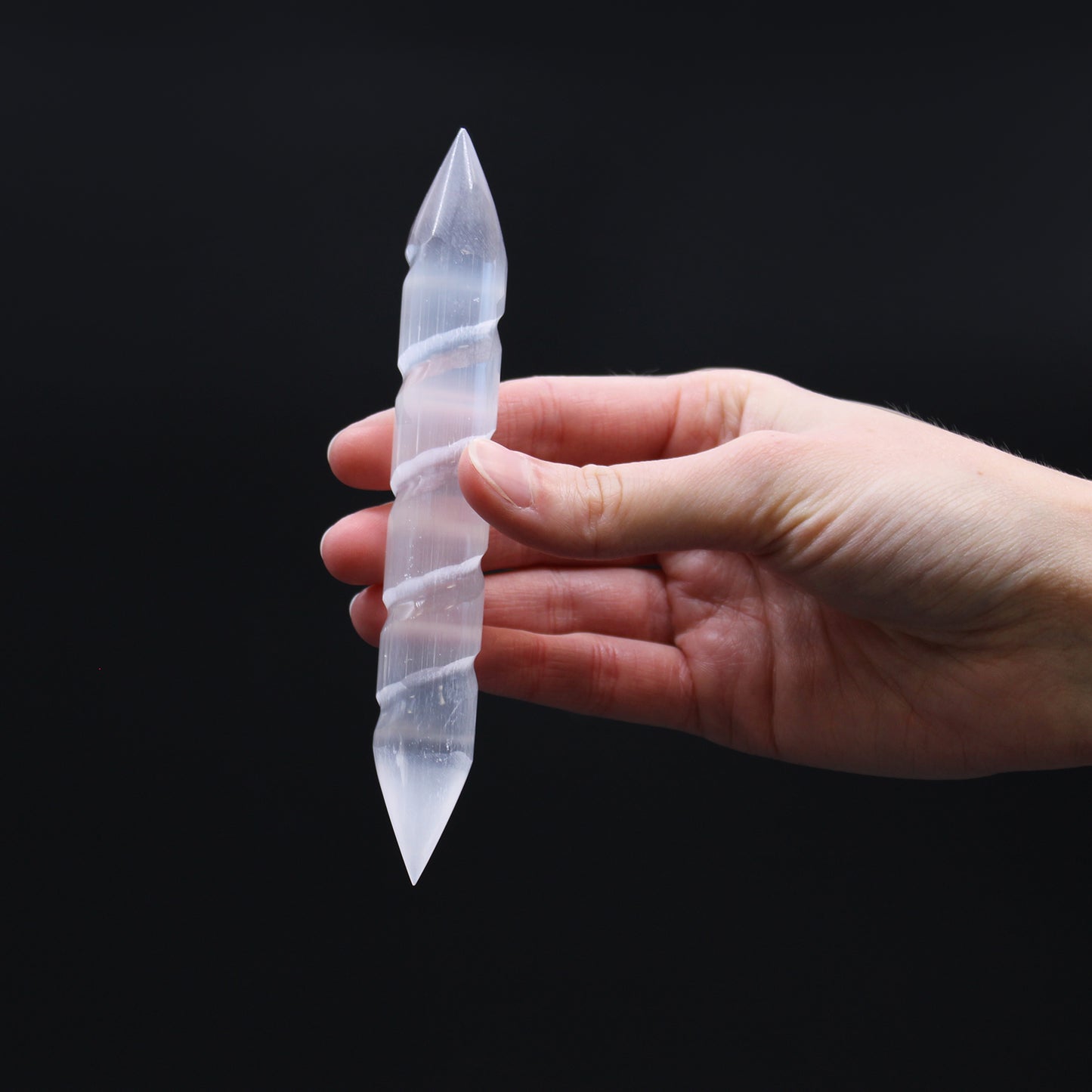Varinha Espiral de Selenita-16 cm