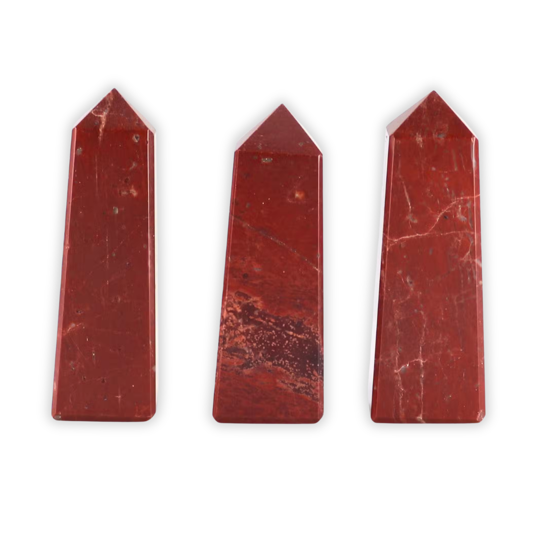 Ponta Obelisco de Jaspe Vermelho - 3 a 5cm