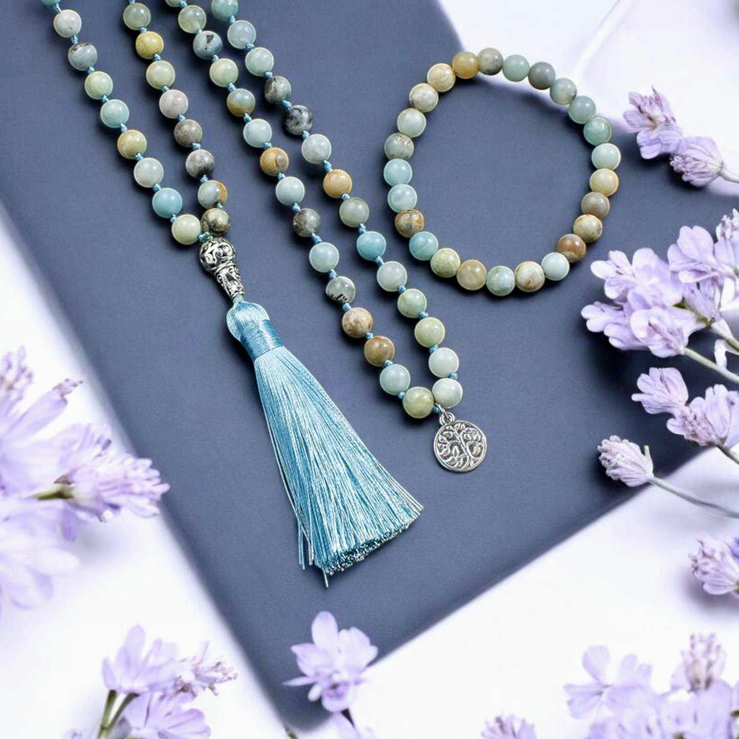 Japamala + 'GURU' Bracelet – Wisdom and Inner Tranquility