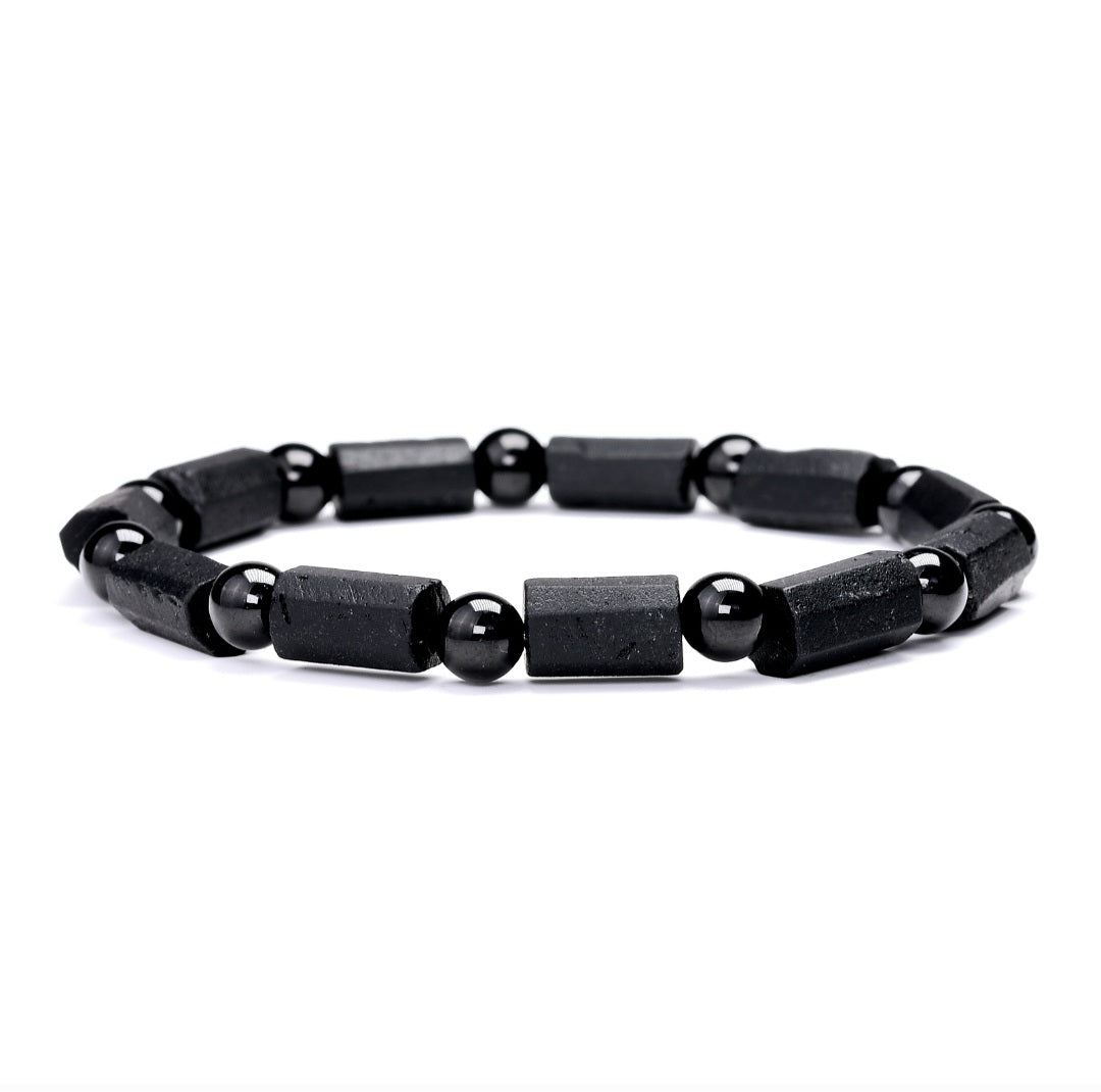 Pulseira Escudo Negro de Turmalinas Negras - Proteção Absoluta Contra Más Energias