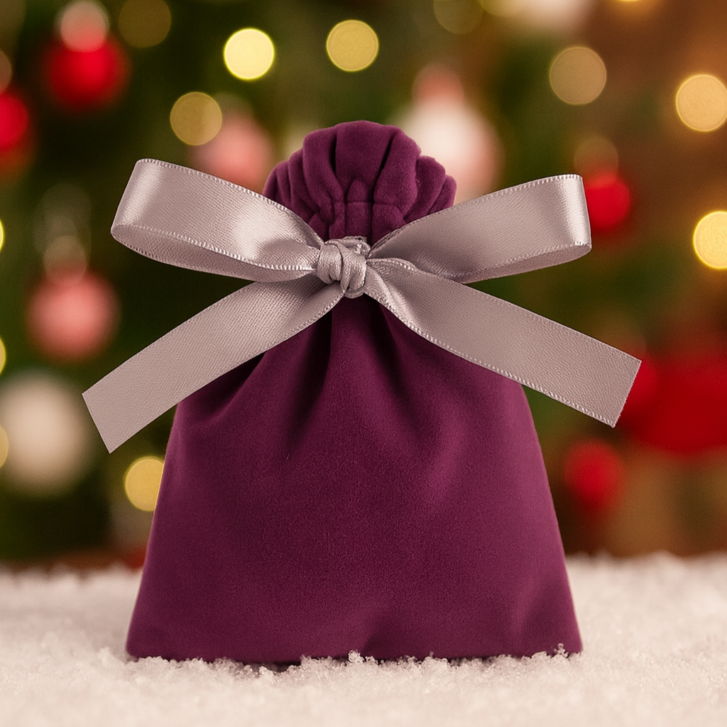 Saco de Veludo com laço para Presente (13×12cm)