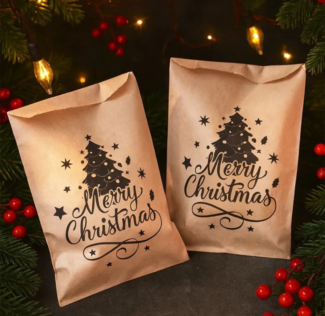 Saco de papel Merry Christmas para Presente (16x13cm)
