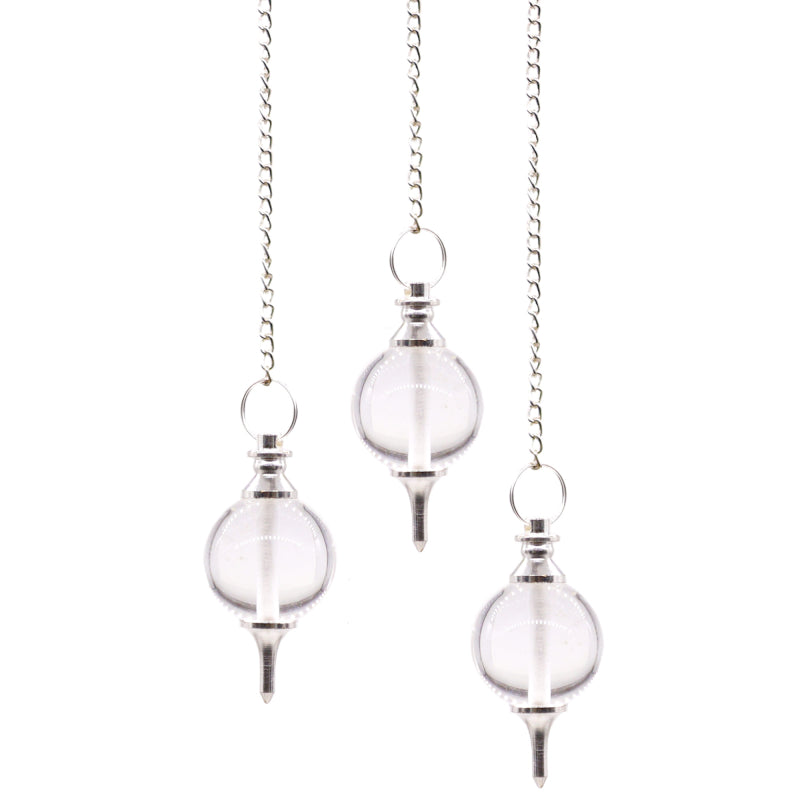 Pêndulo de Quartzo Cristal e Prata