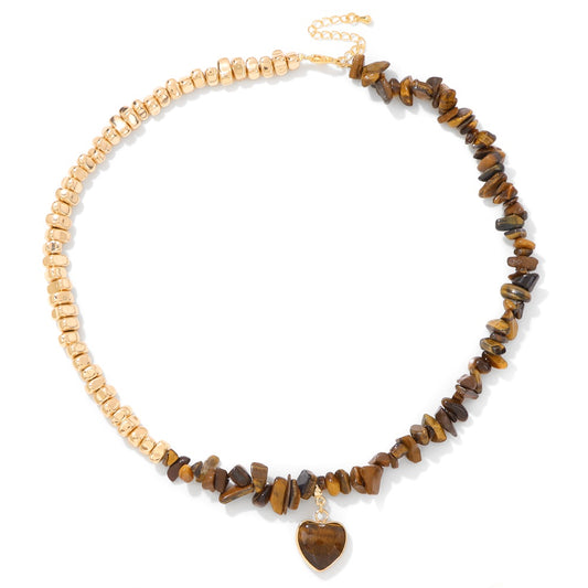 Colar Coração de Luz Olho de Tigre - Coragem e Confiança