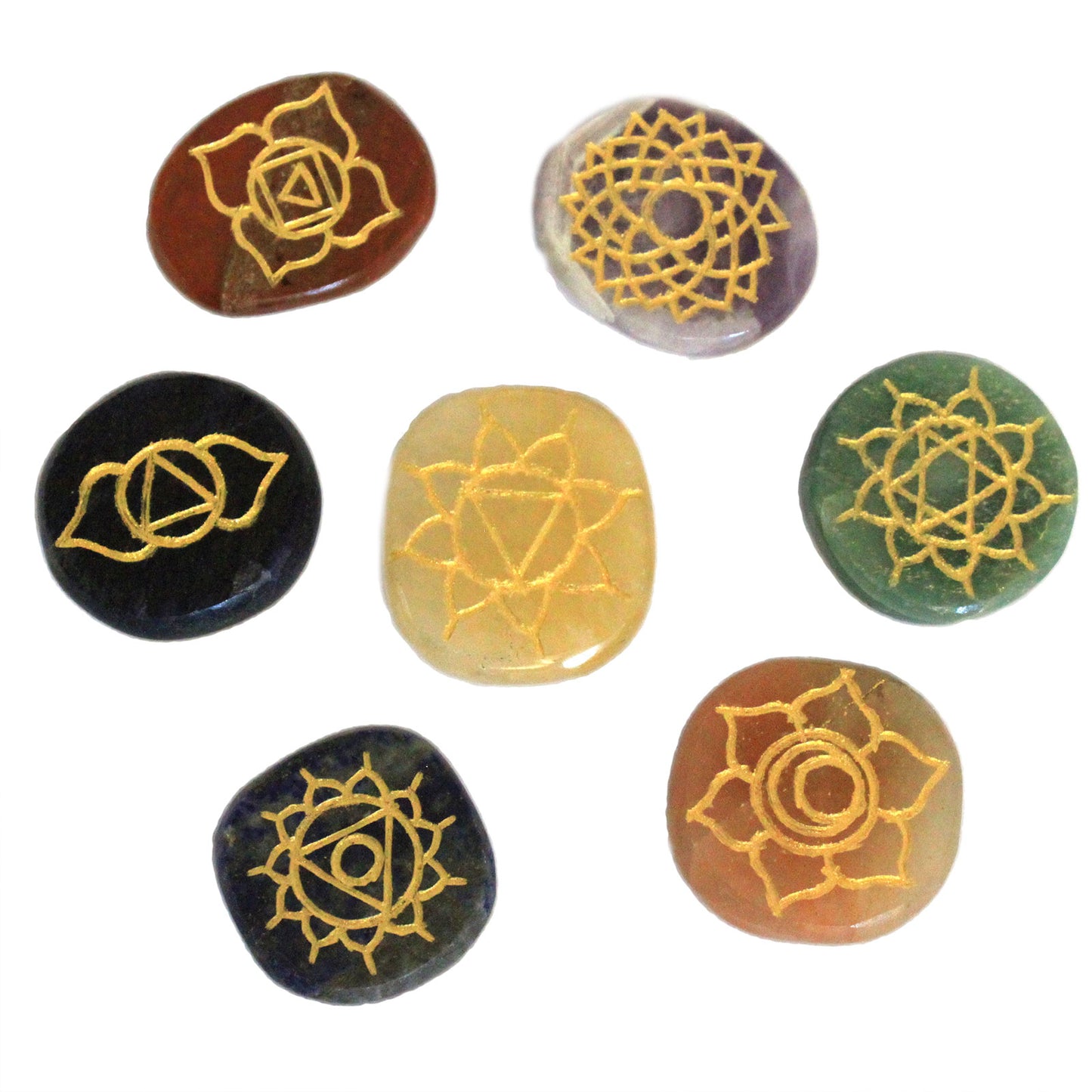 Conjunto de Pedras para Autoalinhamento dos 7 Chakras