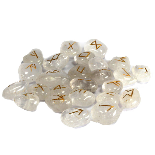 Conjunto de Runas de Quartzo Cristal