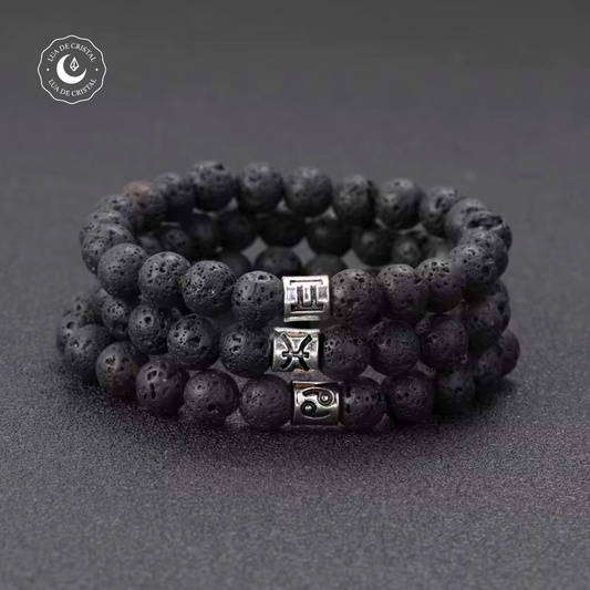Pulseira de Pedras Vulcânicas Signo de Virgem - Proteção Energética