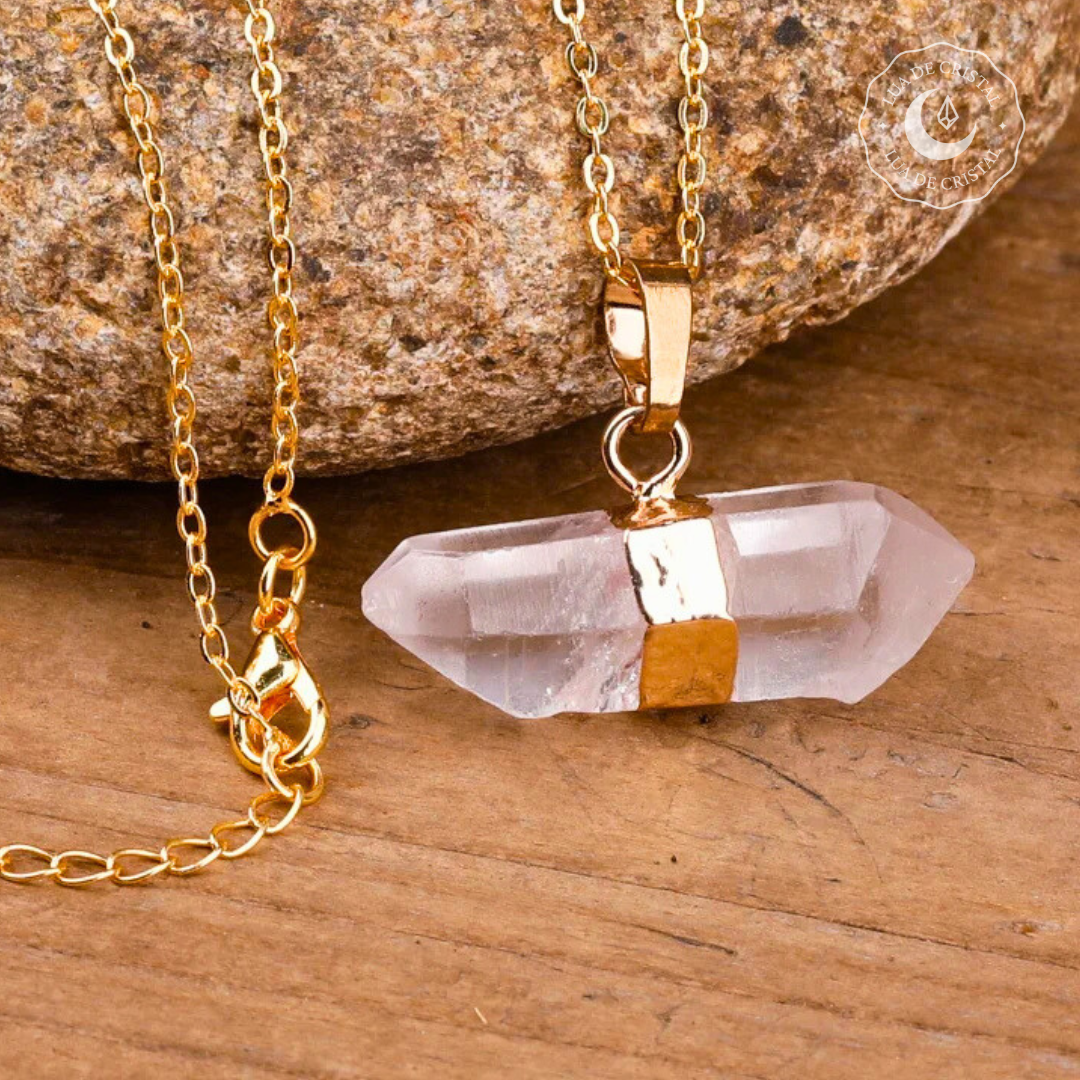 Colar Aura Dourada - Quartzo Cristal