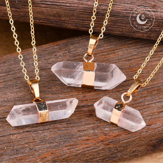 Colar "Aura Dourada" - Quartzo Cristal