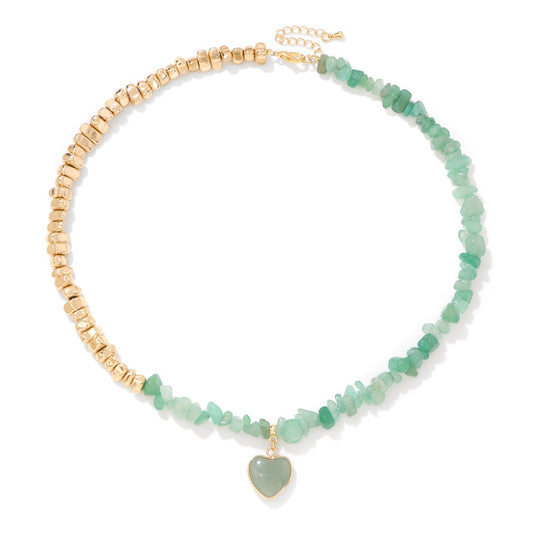 Colar Coração de Luz Aventurina - Sorte e Prosperidade