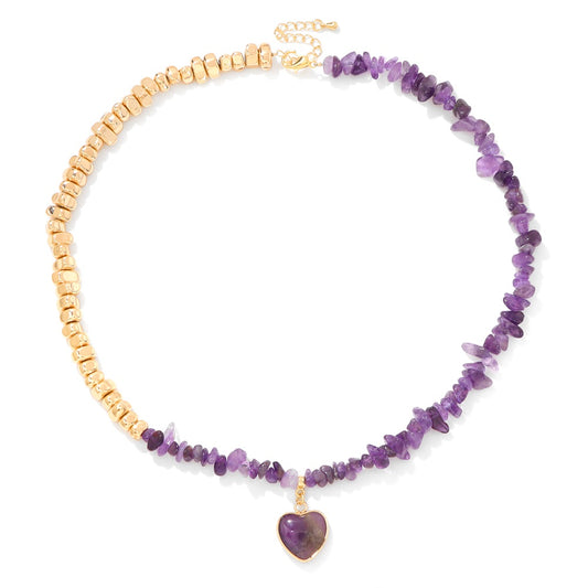 Colar Coração de Luz Ametista - Paz e Espiritualidade
