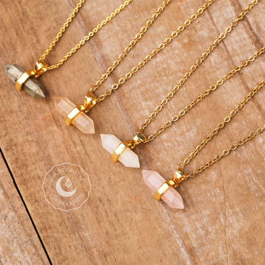 Coleção "Geometria Sagrada" - Colar Delicado Banhado a Ouro 18k com cristal
