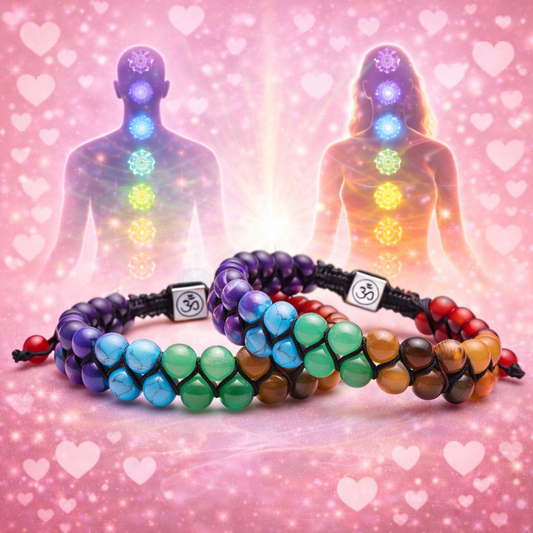 💗Pack Pulseiras 7 Chakras - Energia do Casal Alinhada