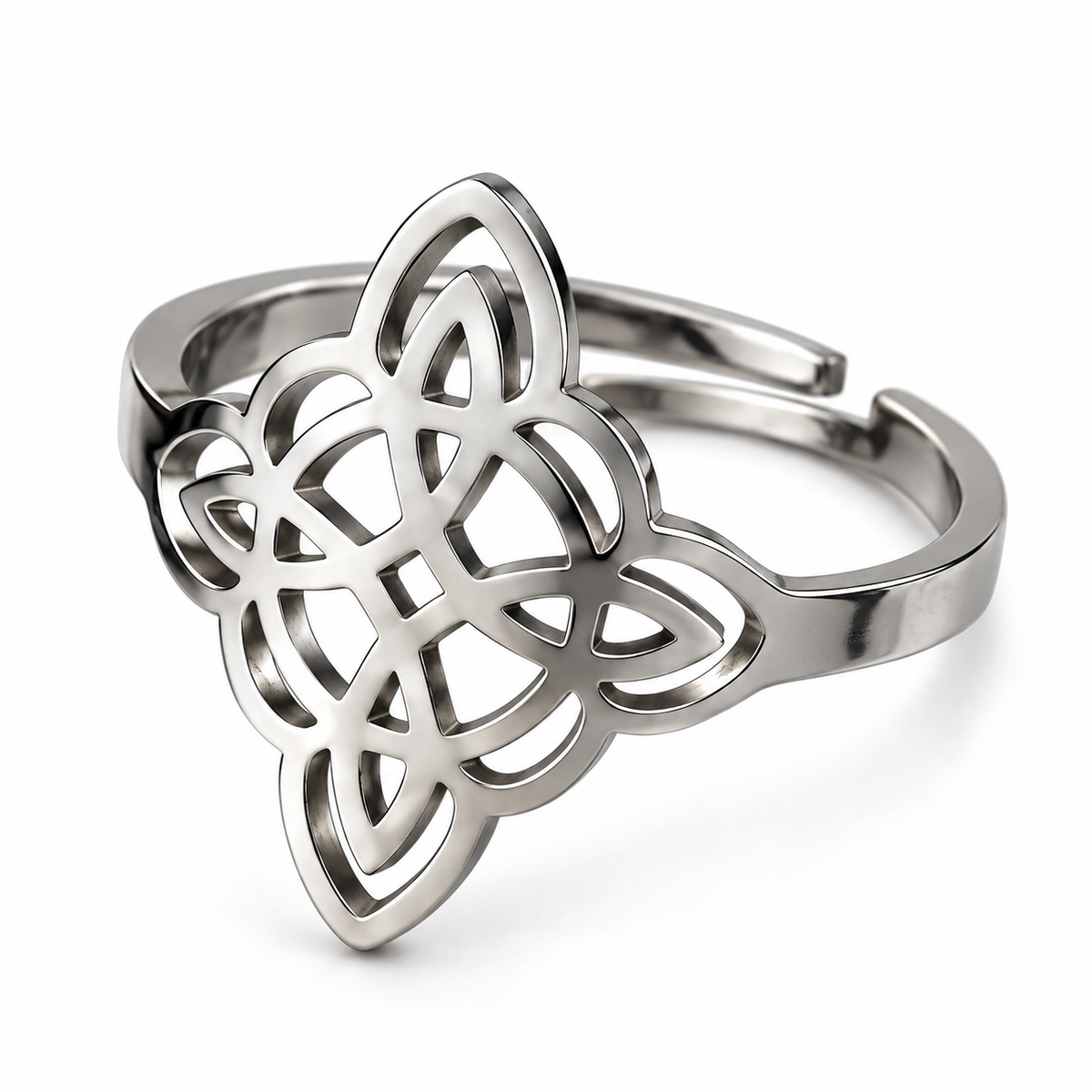 Anillo Nudo de Bruja de Acero Inoxidable - Protección Energética y Espiritual
