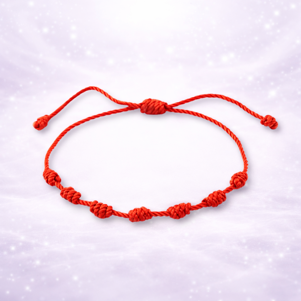 Pulseira dos 7 nós Kaballah - Proteção Contra Inveja e Mau-Olhado