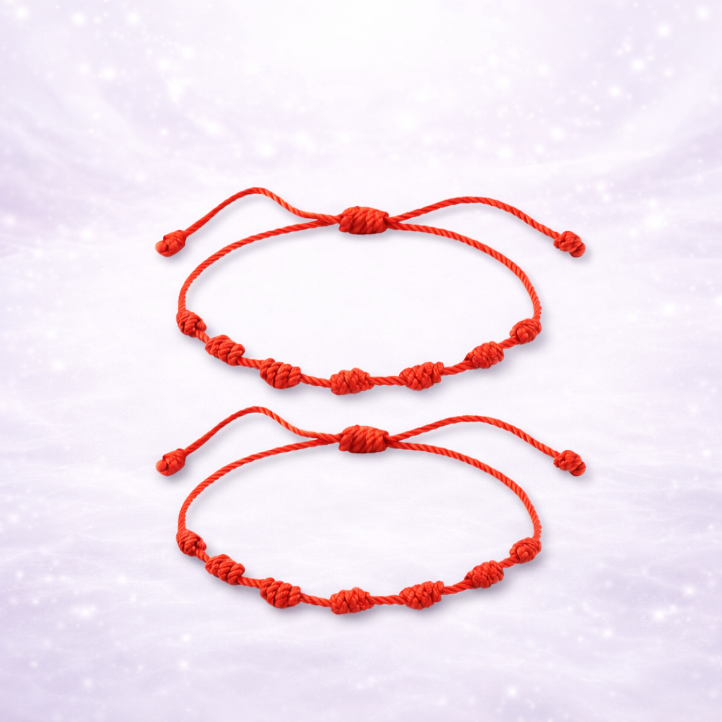 Pulseira dos 7 nós Kaballah - Proteção Contra Inveja e Mau-Olhado