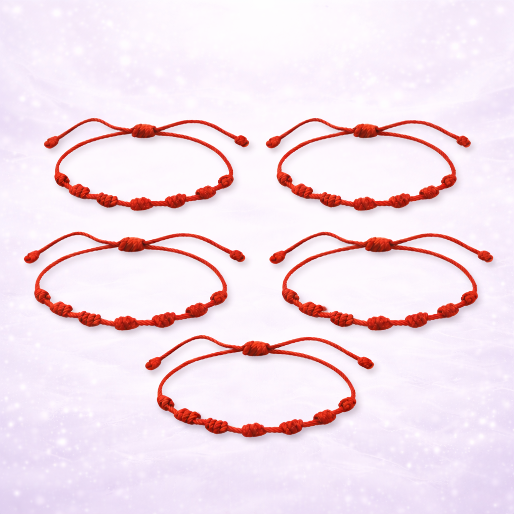 Pulseira dos 7 nós Kaballah - Proteção Contra Inveja e Mau-Olhado