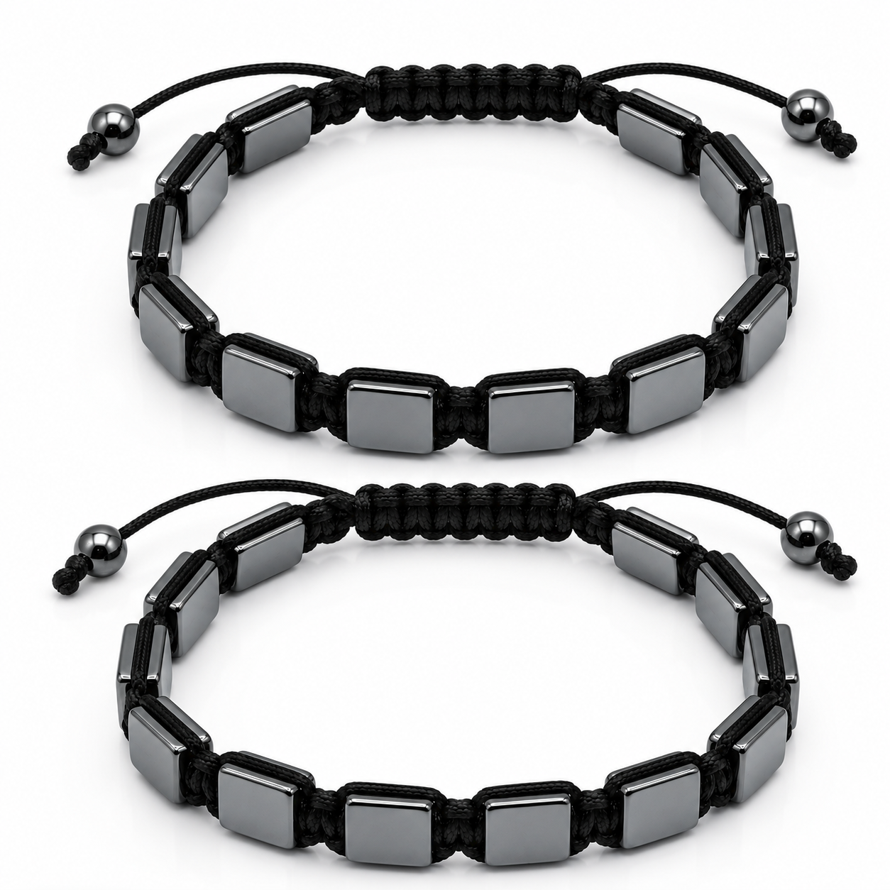 Pulseira de Hematita Magnética Shamballa Ajustável