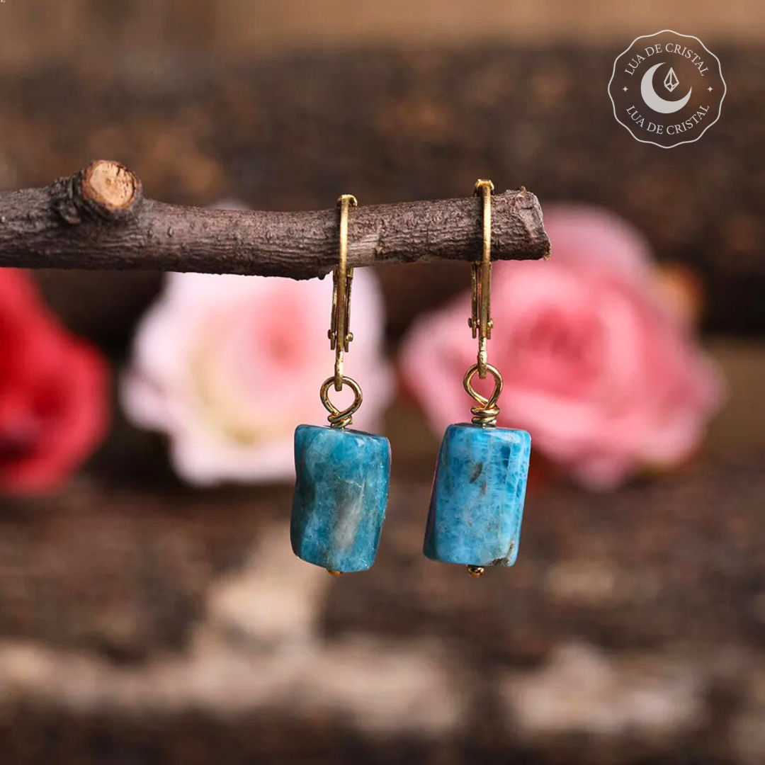 Pendientes de apatita azul - Colección Crystal Bloom 