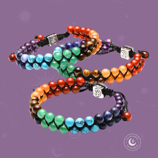 Pack 3 Pulseiras dos 7 Chakras - Equilíbrio e Boa Sorte