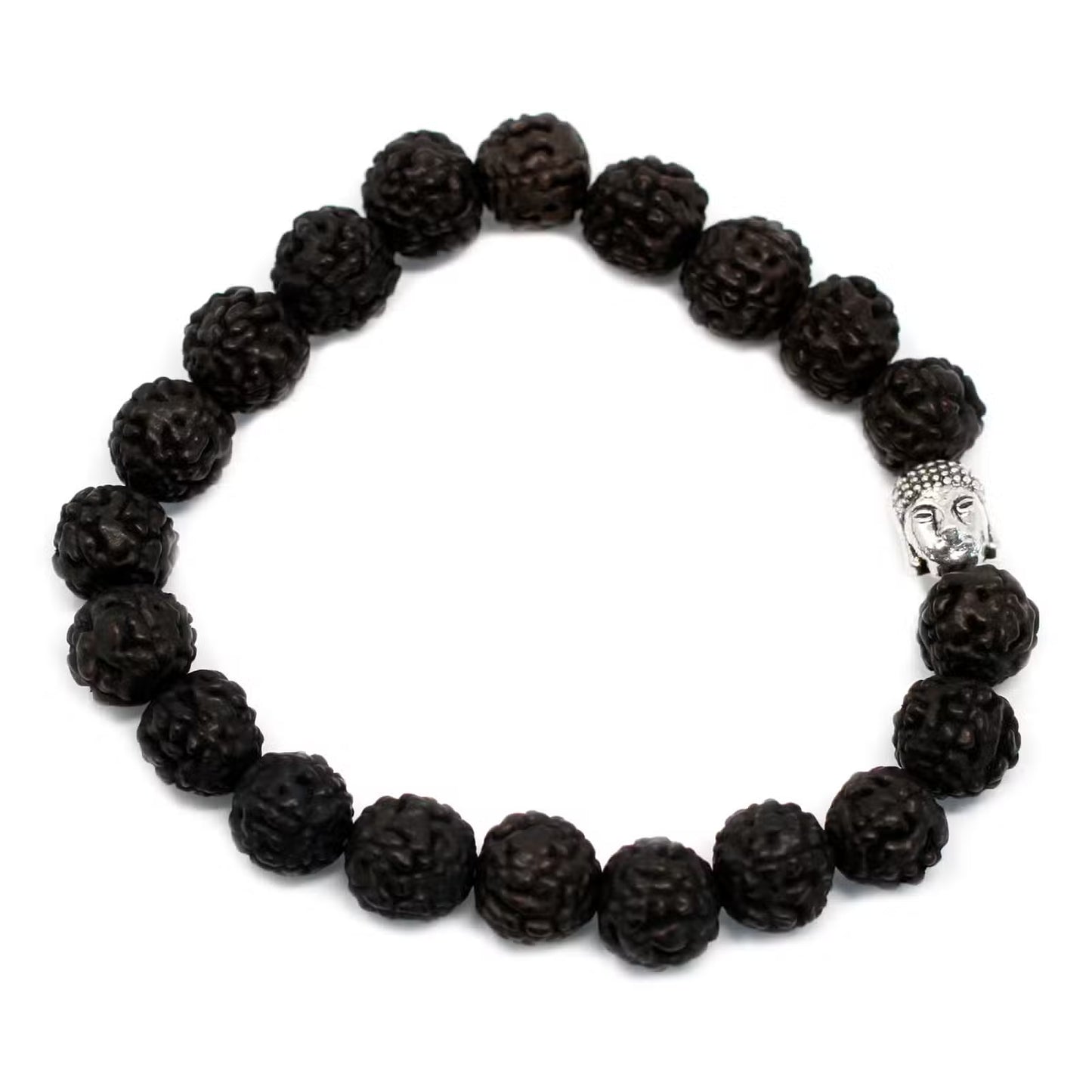 Pulseira de Rudraksha com Buda - Conexão Espiritual e Paz Interior