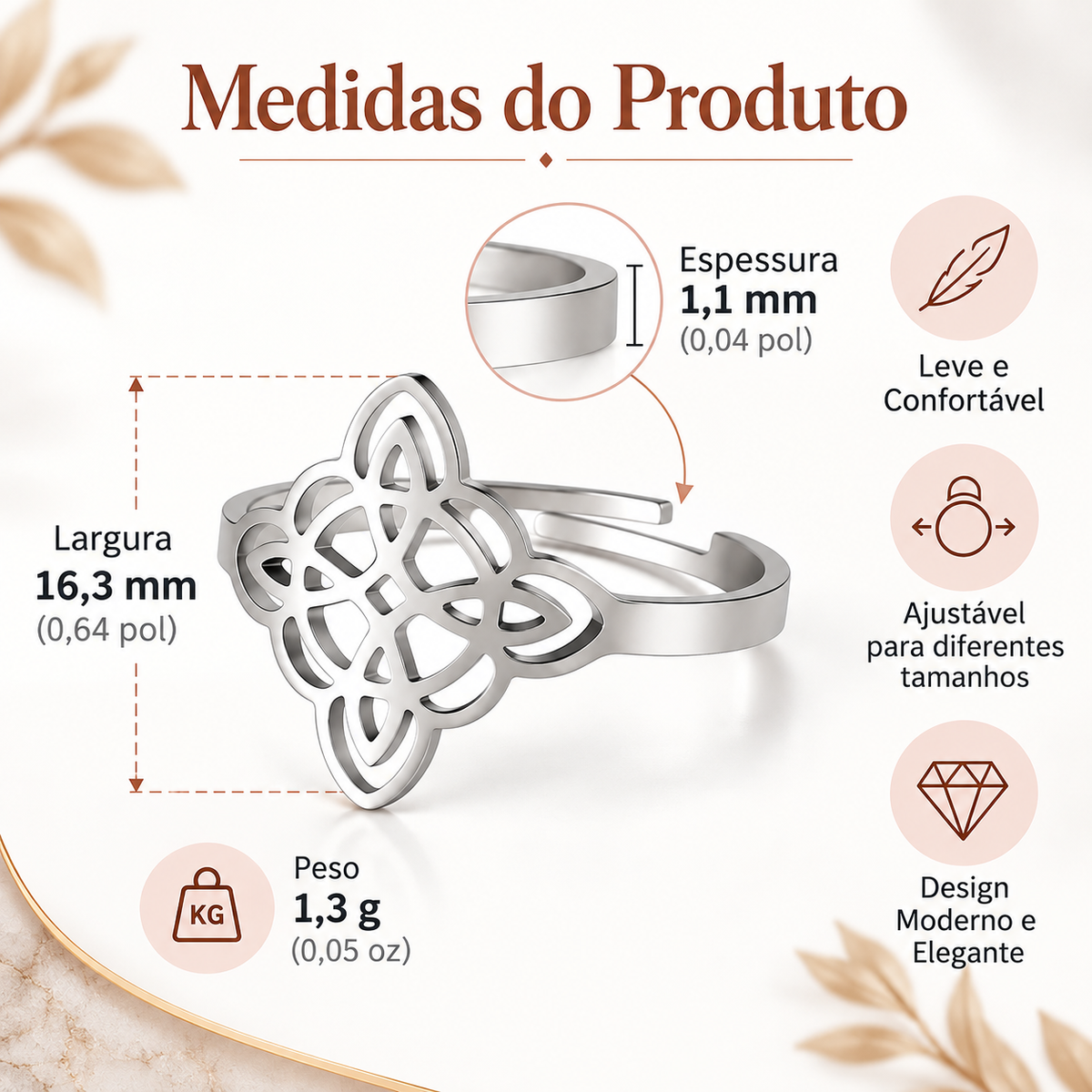 Anillo Nudo de Bruja de Acero Inoxidable - Protección Energética y Espiritual