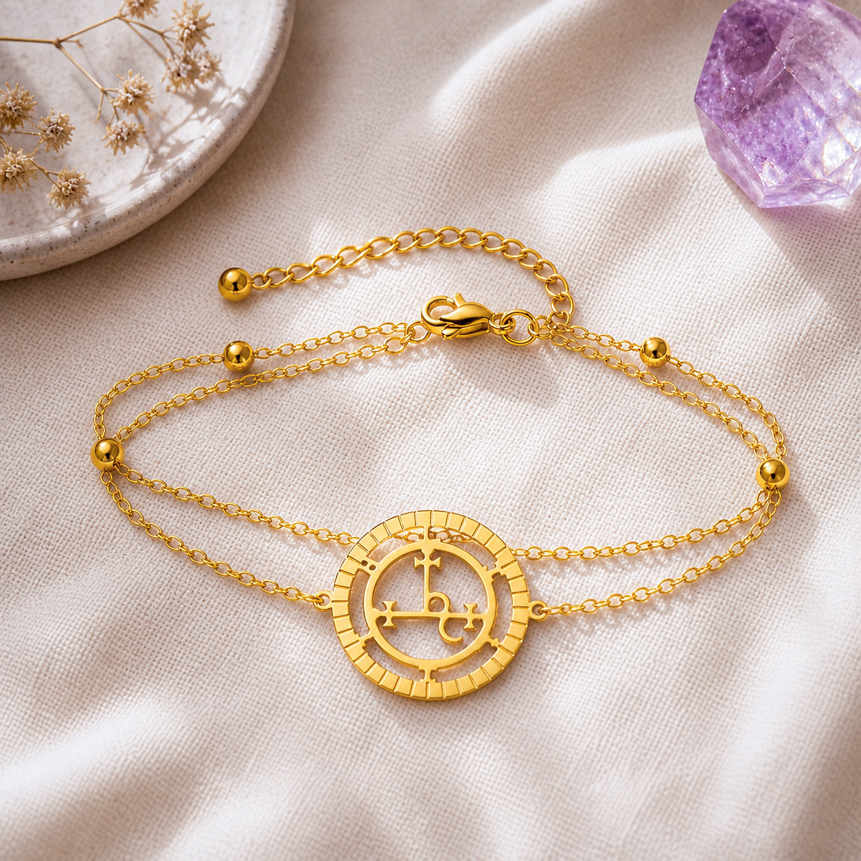 Pulseira Sigilo de Lilith de Aço Inoxidável – A Força do Feminino