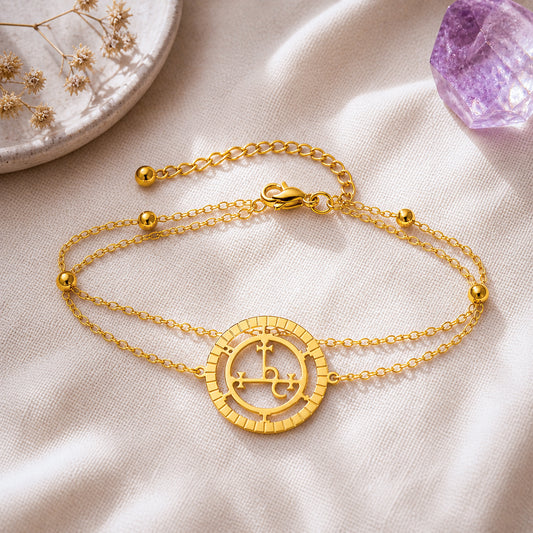 Pulseira Sigilo de Lilith de Aço Inoxidável – A Força do Feminino