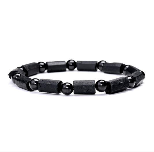 Pulseira Escudo Negro de Turmalinas Negras - Proteção Absoluta Contra Más Energias