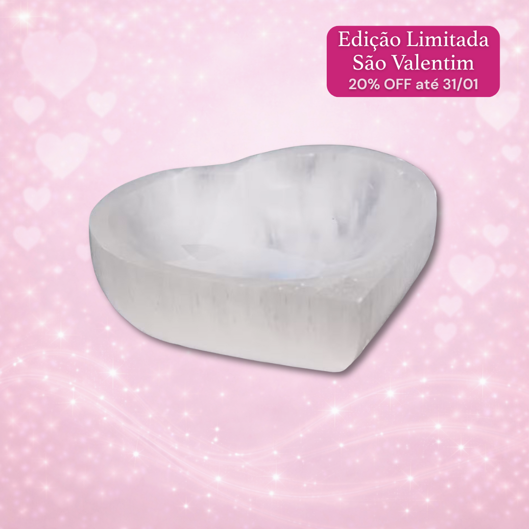 💗 Taça Coração de Selenite - Especial São valentim