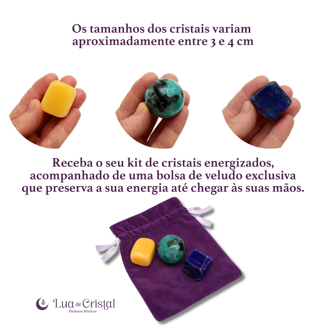 Kit de Cristais para Autoconfiança e Autoexpressão