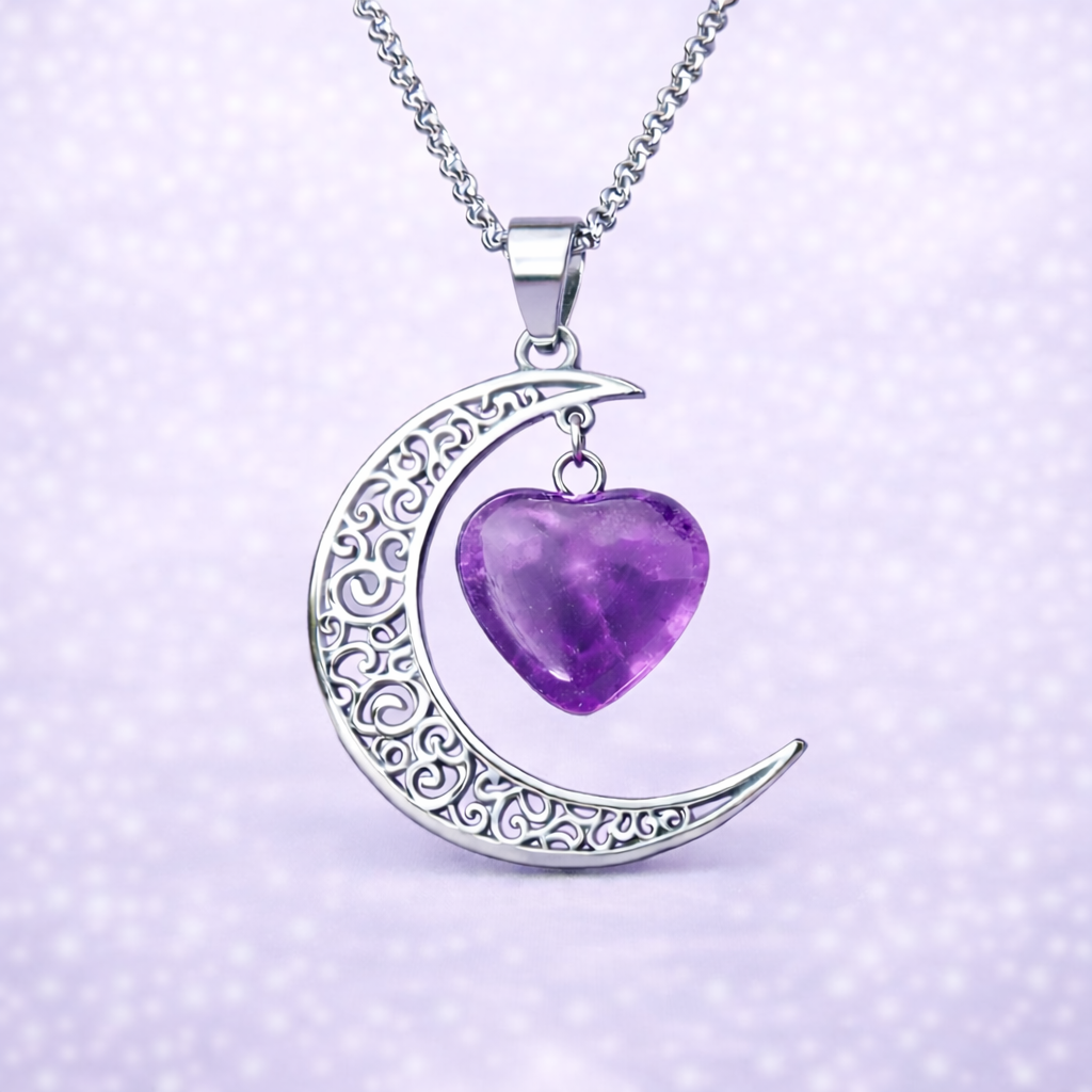 Colar Encanto da Lua com Ametista - Proteção e Intuição