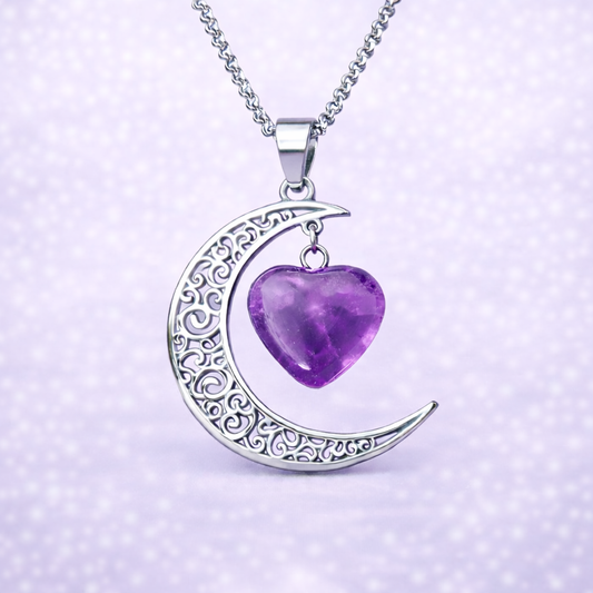Colar Encanto da Lua com Ametista - Proteção e Intuição