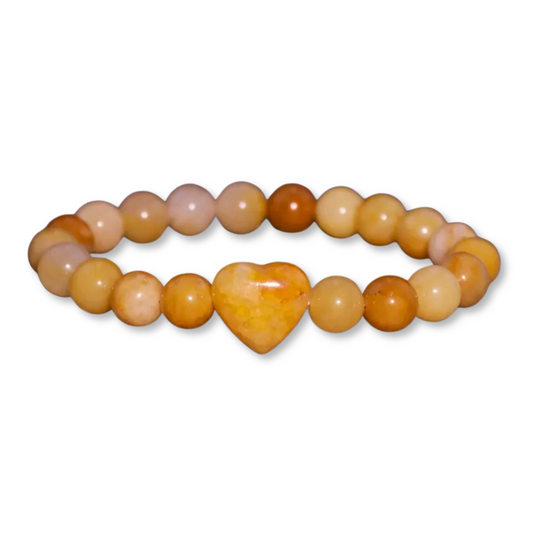 Pulseira de Topázio com Coração - Sucesso e Prosperidade
