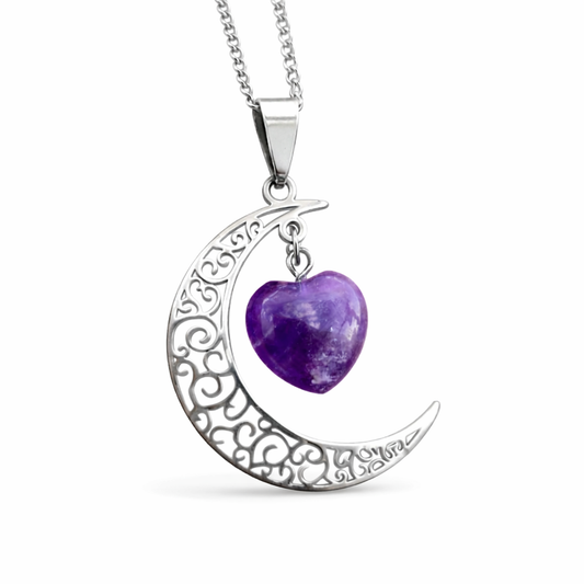 Colar Encanto da Lua com Ametista - Proteção e Intuição