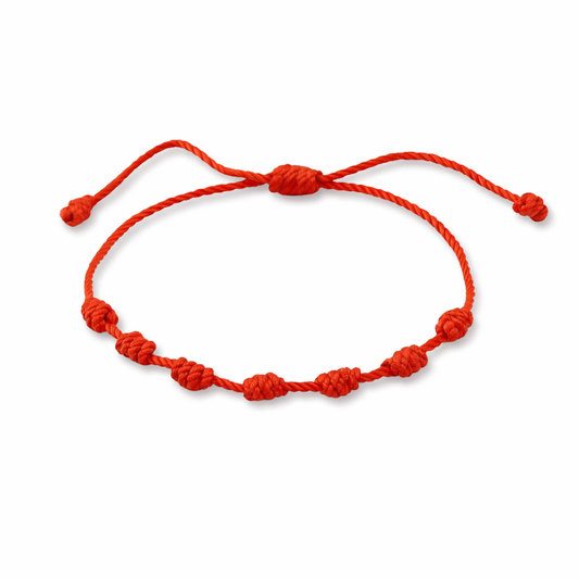 Pulseira dos 7 nós Kaballah - Proteção Contra Inveja e Mau-Olhado