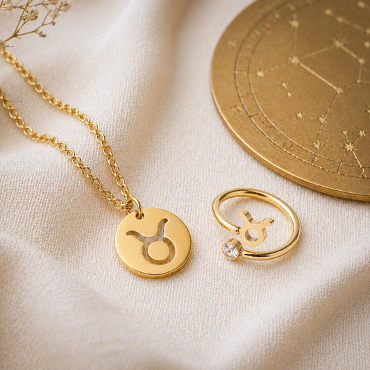 Conjunto AstroChic Banhado a Ouro - Signo de Touro
