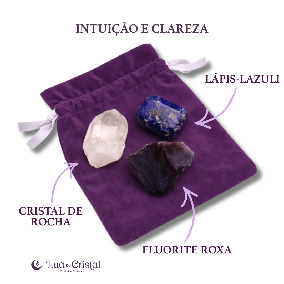 Kit de Cristais do Terceiro Olho - Intuição e Clareza