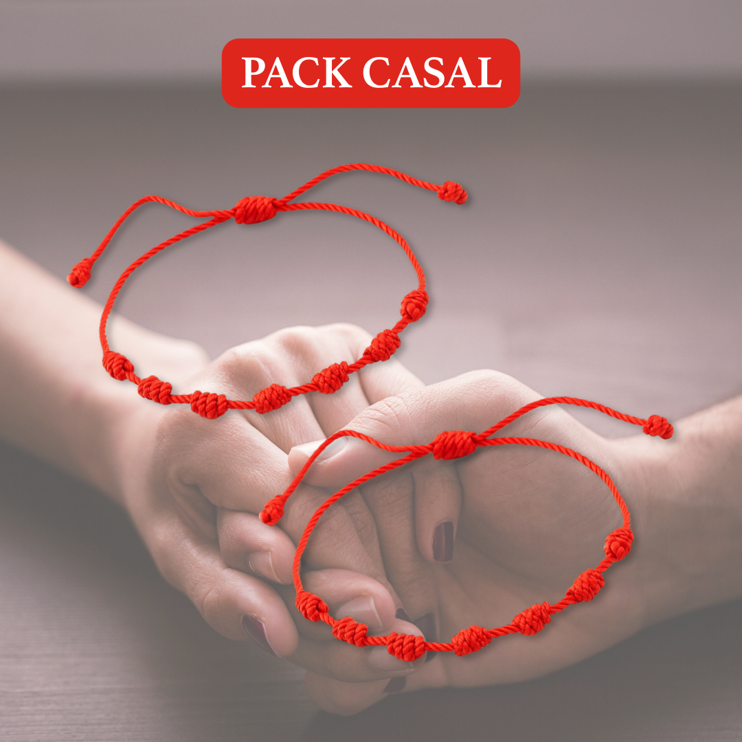 Pulseira dos 7 nós Kaballah - Proteção Contra Inveja e Mau-Olhado