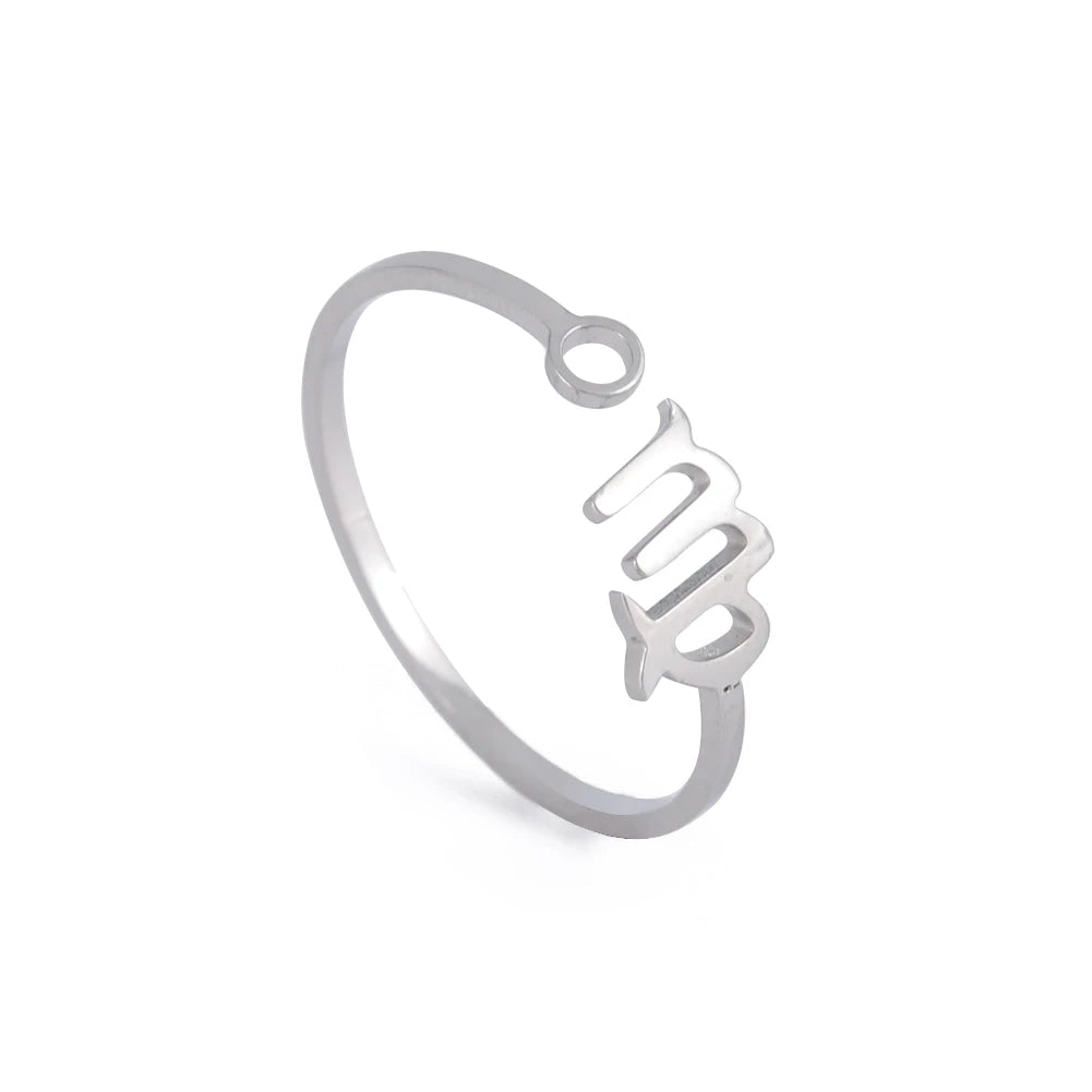 Anéis dos Signos de Aço Inoxidável Ajustáveis